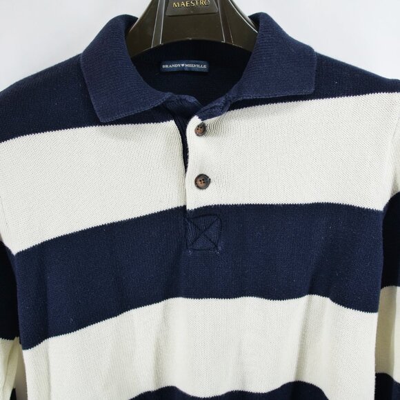 Brandy Melville Cotton Knit block Striped Sweater blue white 160 84A Size 14 - Picture 2 of 9